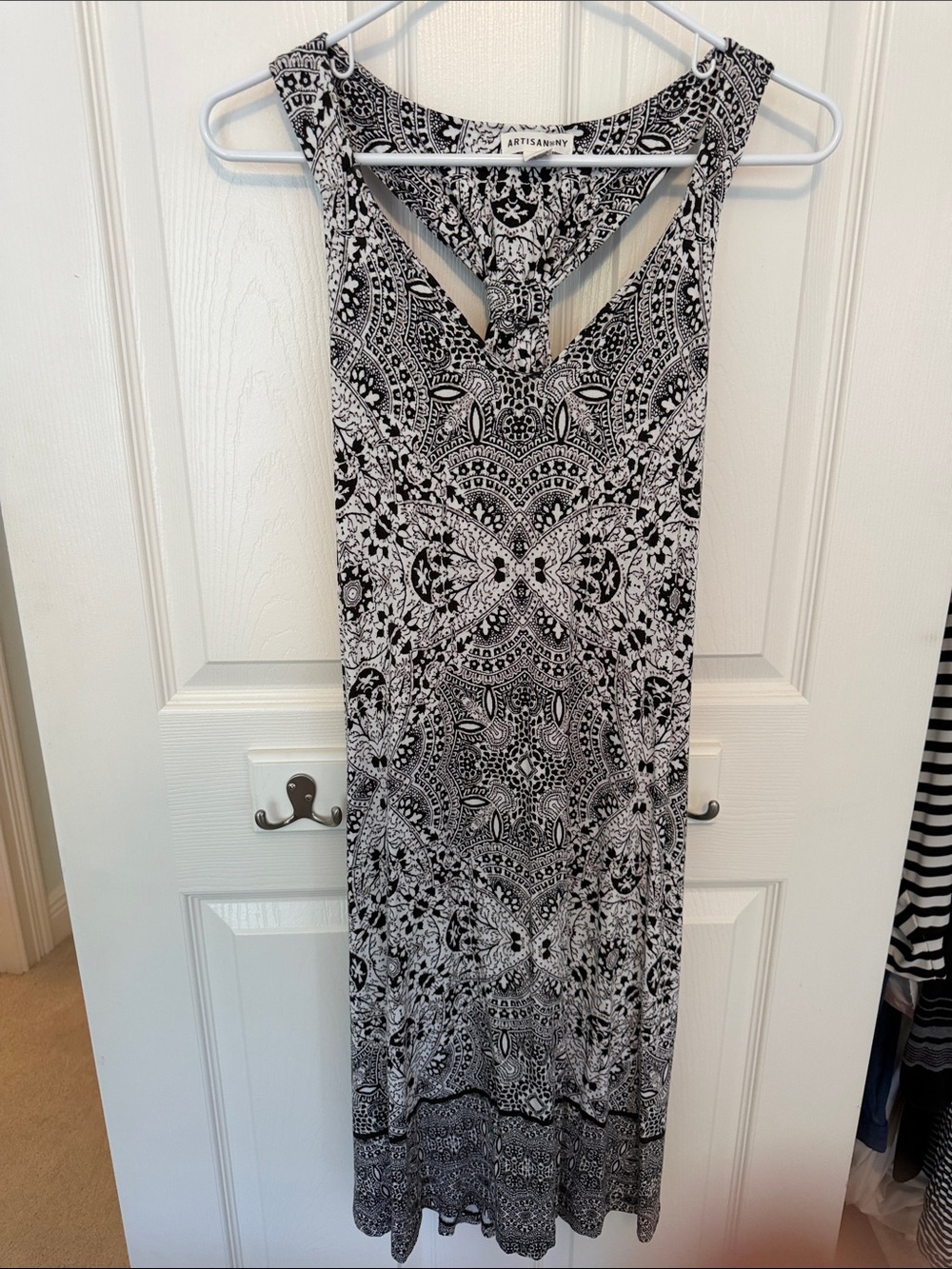 Artisan Ny Black & White Printed Racerback Dress